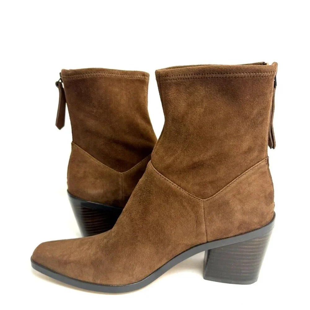 Naturalizer Womens Berkley2 Boot Chestnut Suede Size 7 Wide